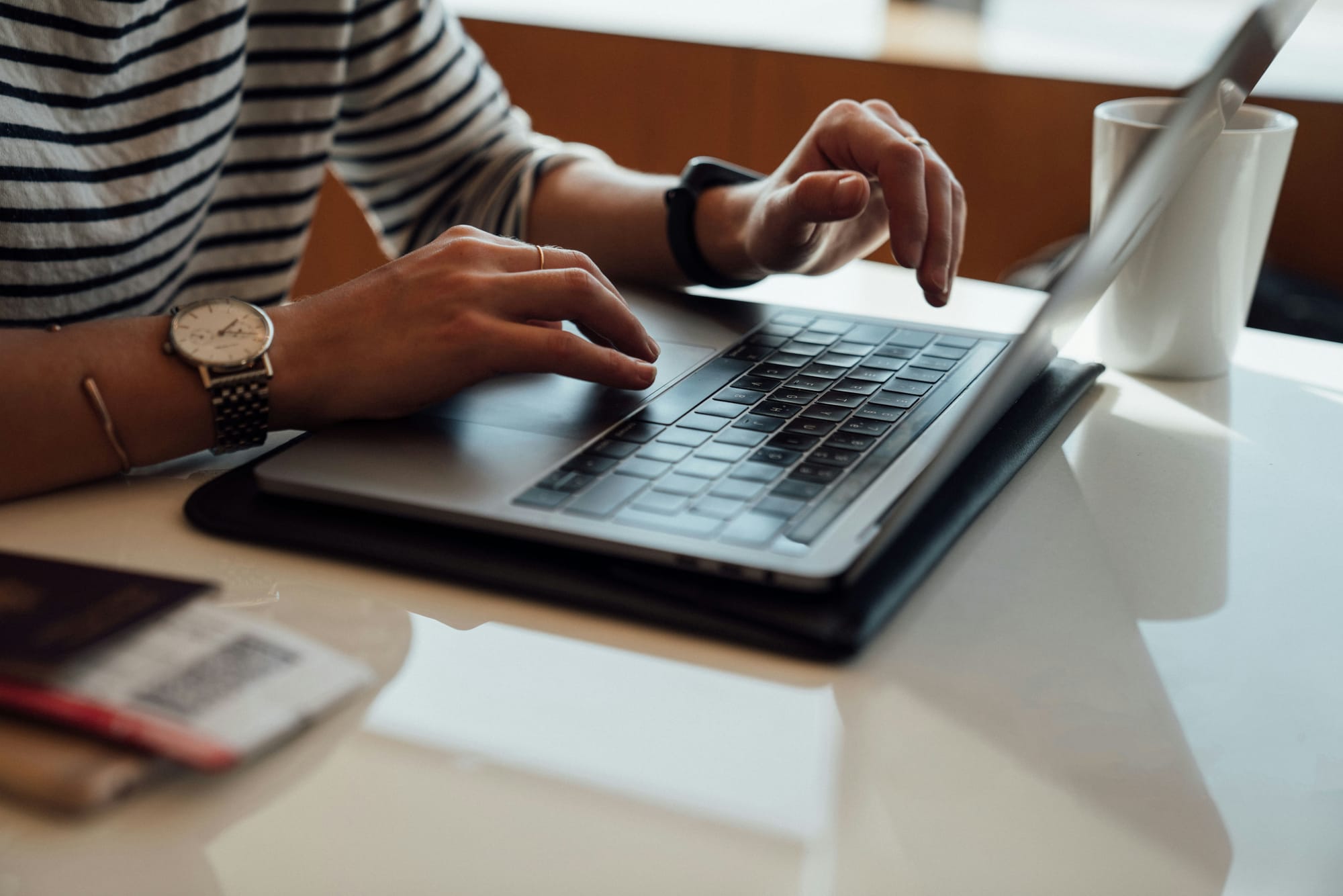 man researching for best option of marketing workflow tools