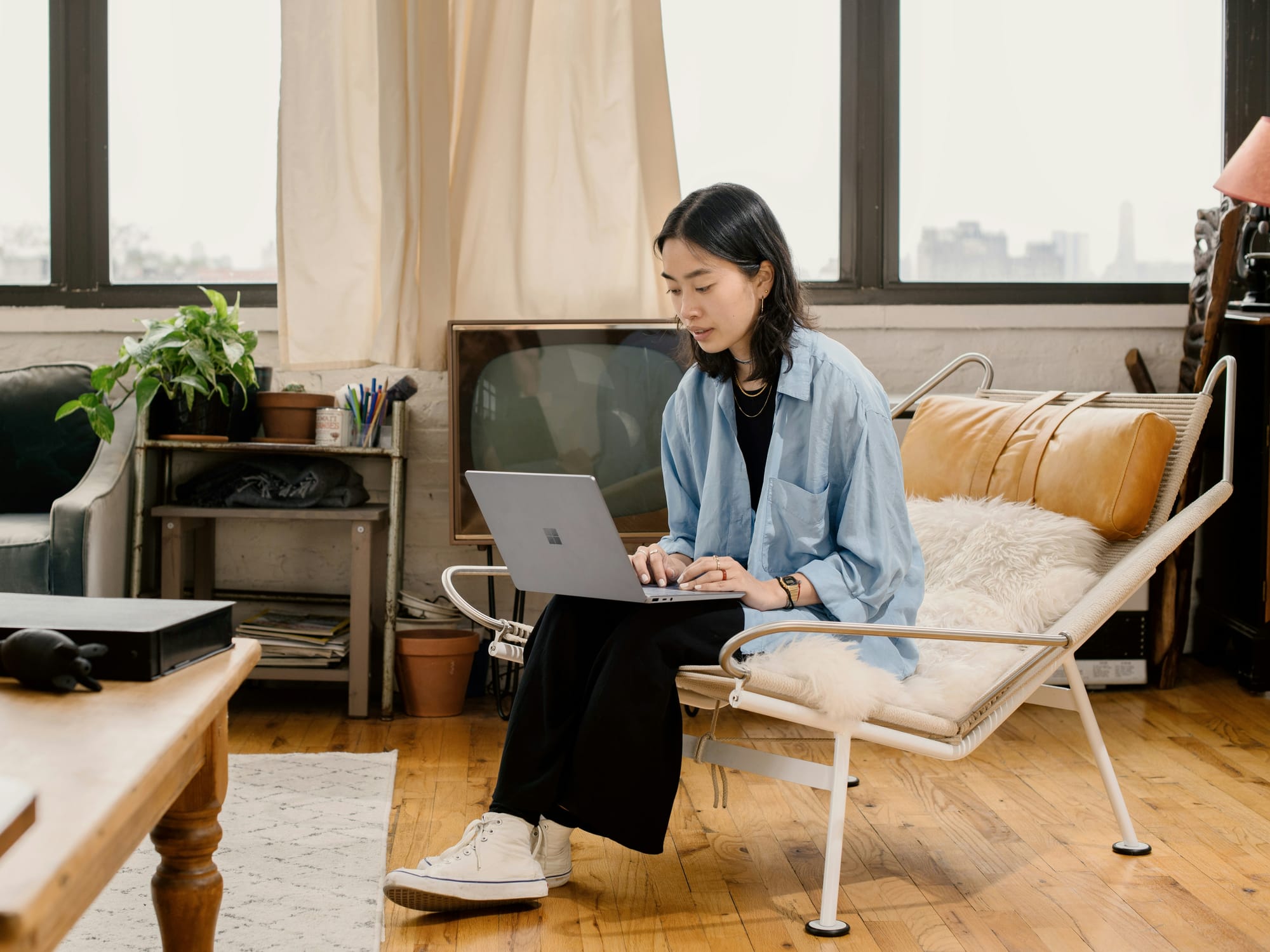 woman using tools of no code ai