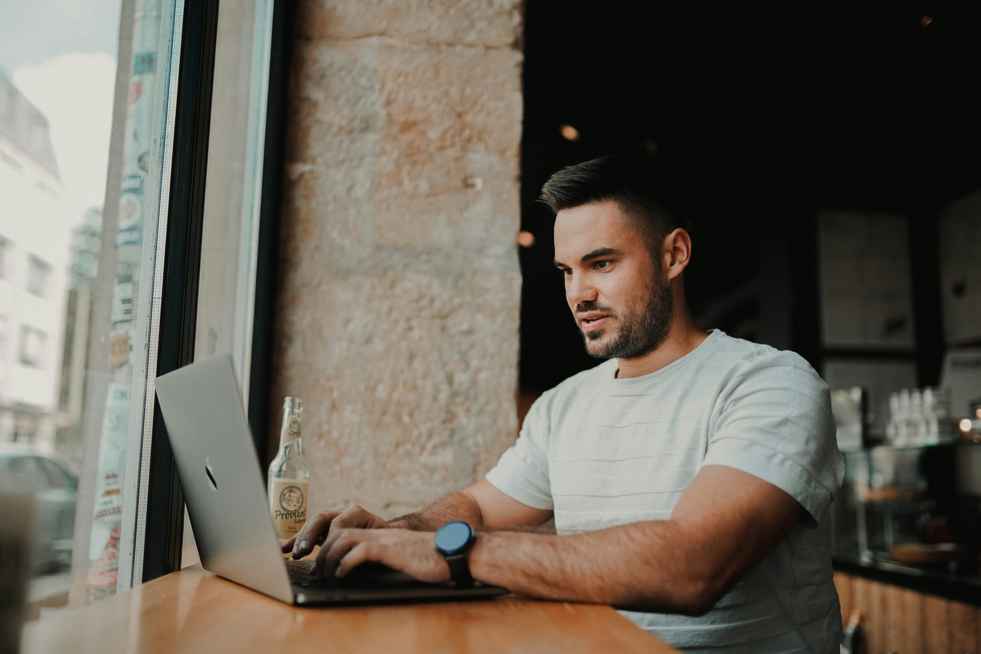 man typing his next email - Cold Email Copywriting